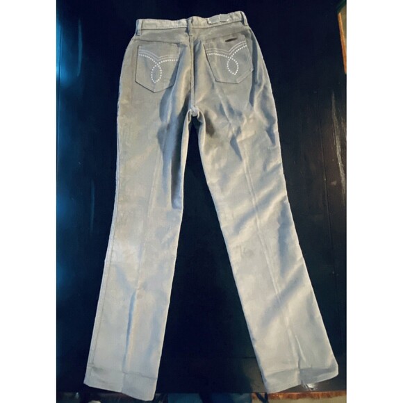 Vintage Funny Girl Gray Velvet Straight Leg Jeans Womens Size 15/16 - Picture 3 of 9